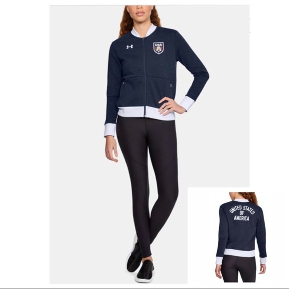 Under Armour Team USA ZipFront Sweatshirt Bomber Jacket Patriotic Size S NWT - Picture 16 of 16